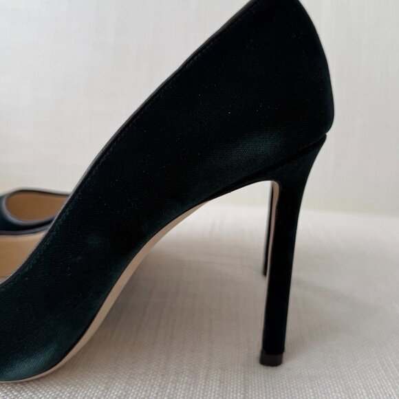 Jimmy Choo Romy 100 Bottle Green Velvet - Picture 9 of 16